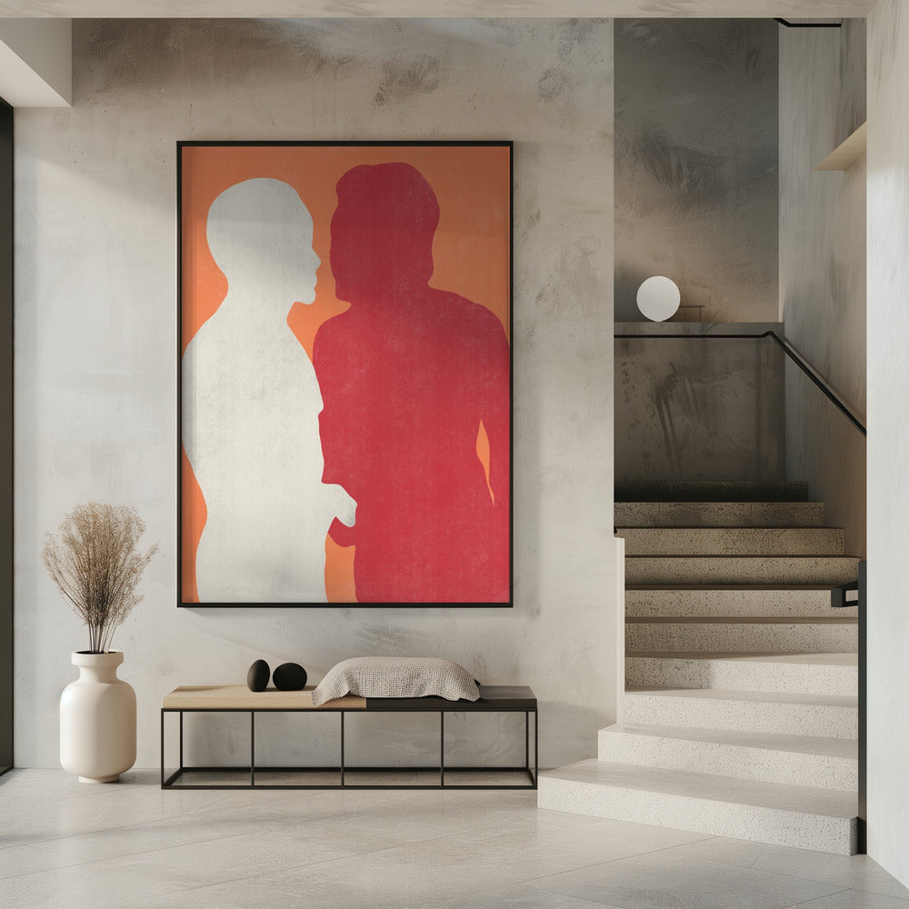 Silhouettes of Two Figures | Poster