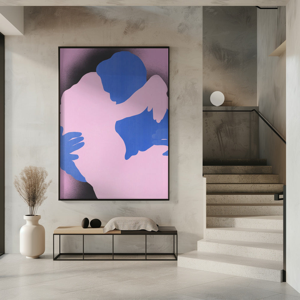 Two Abstract Figures in an Embrace | Poster