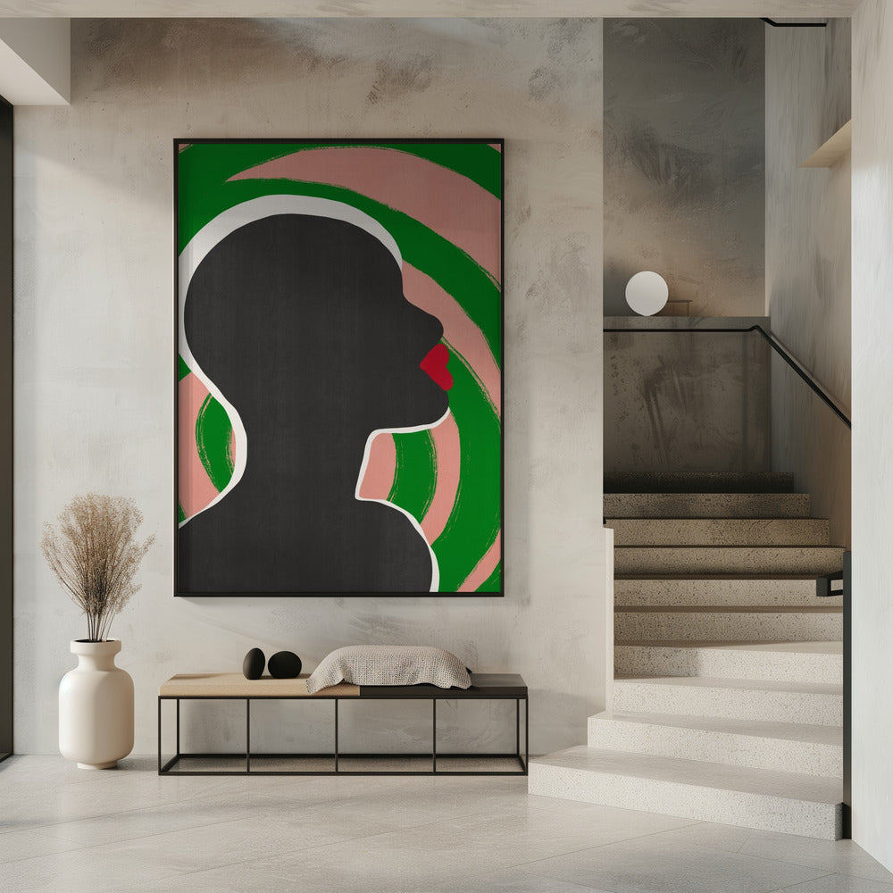 Anonymous Portrait In Green Spiral | Poster