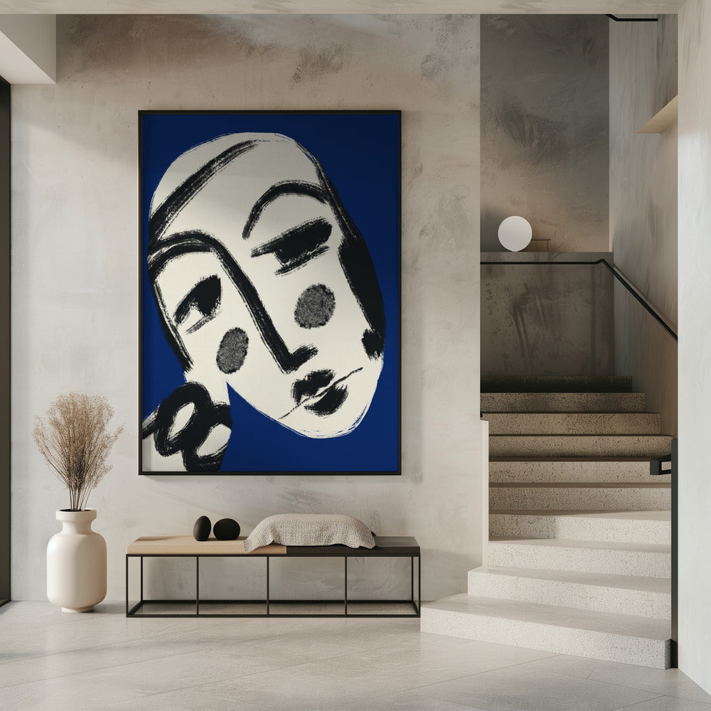 Resting Portrait In Blue | Poster