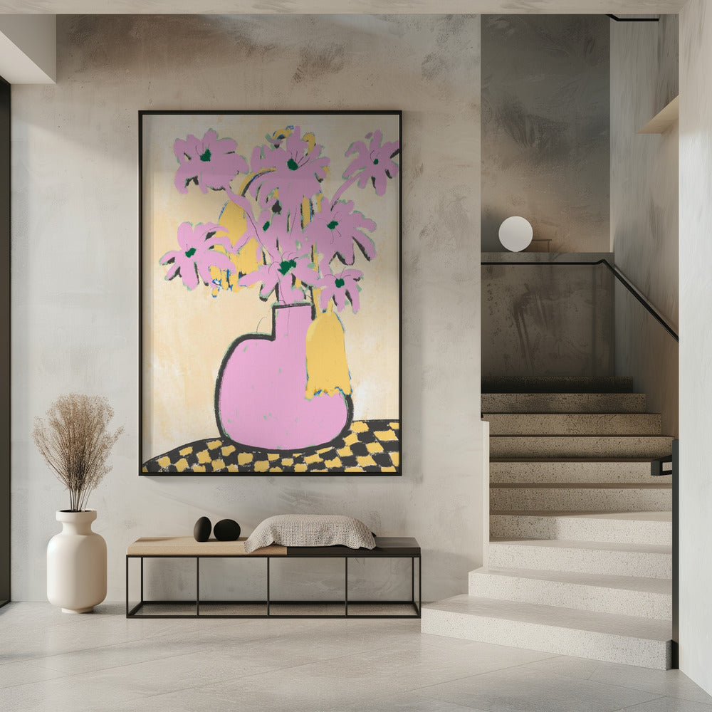 Pink Flowers In A Vase | Poster