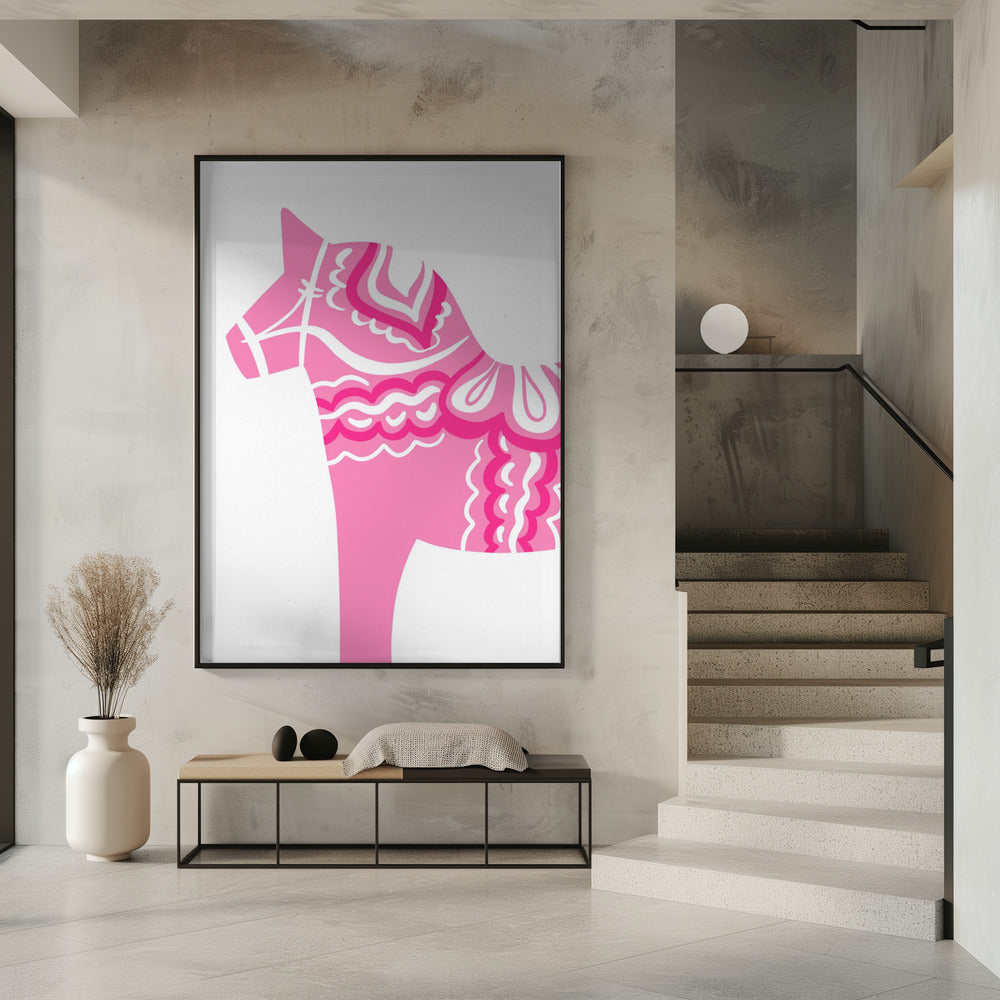 Pink Dala Silhouette | Poster