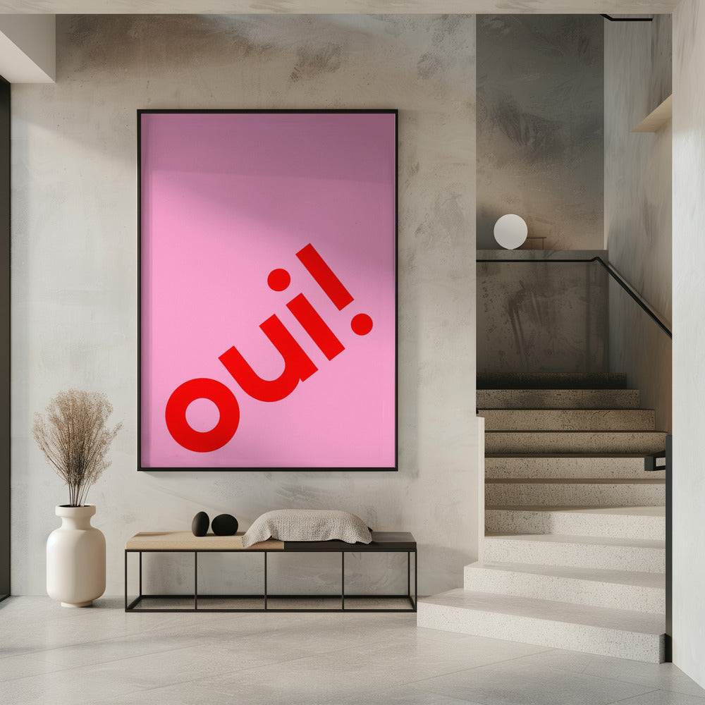 Oui in Bold Letters | Poster