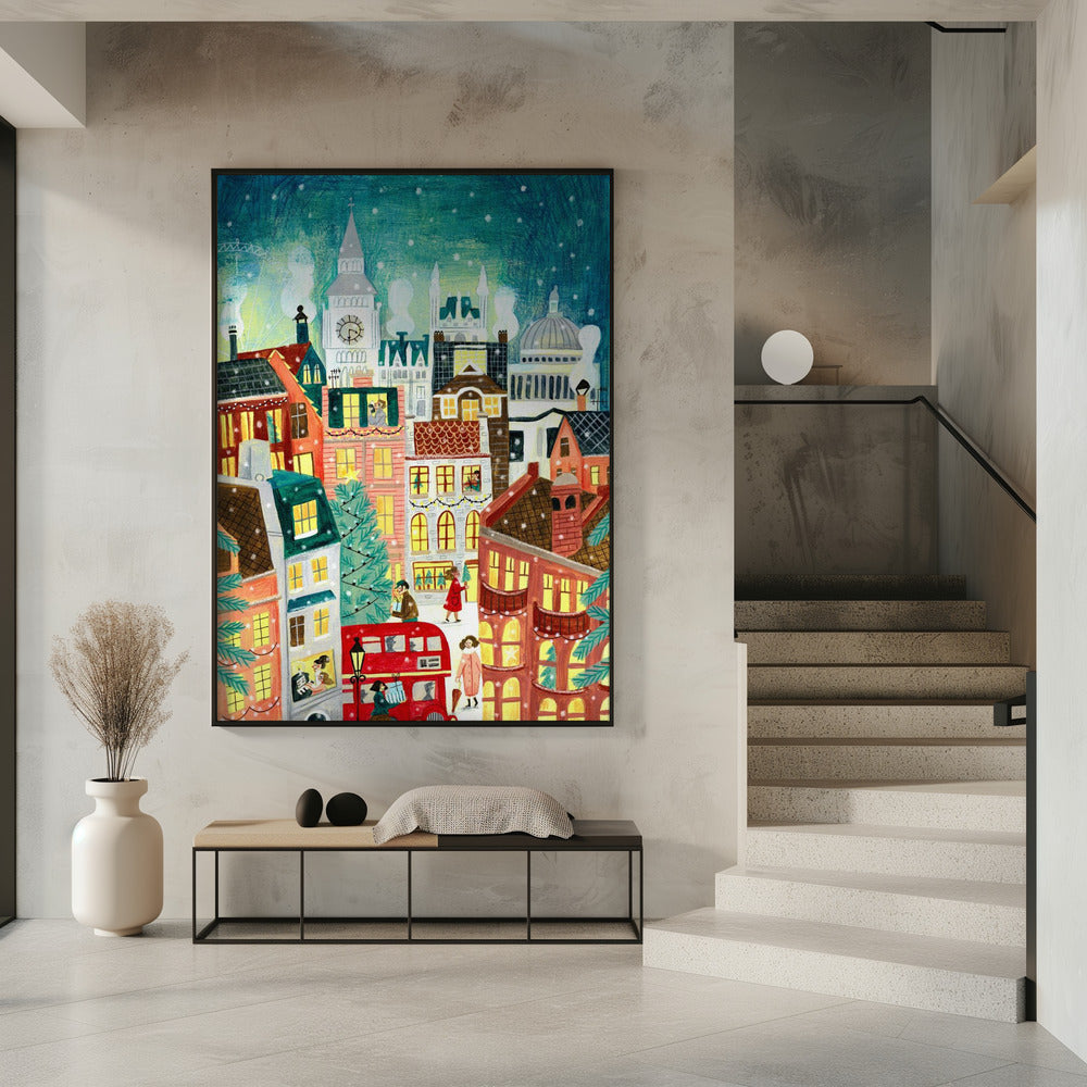 Christmas London in the snow | Poster