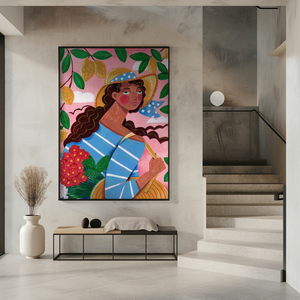 Portrait woman in Amalfi coast Italy | Poster