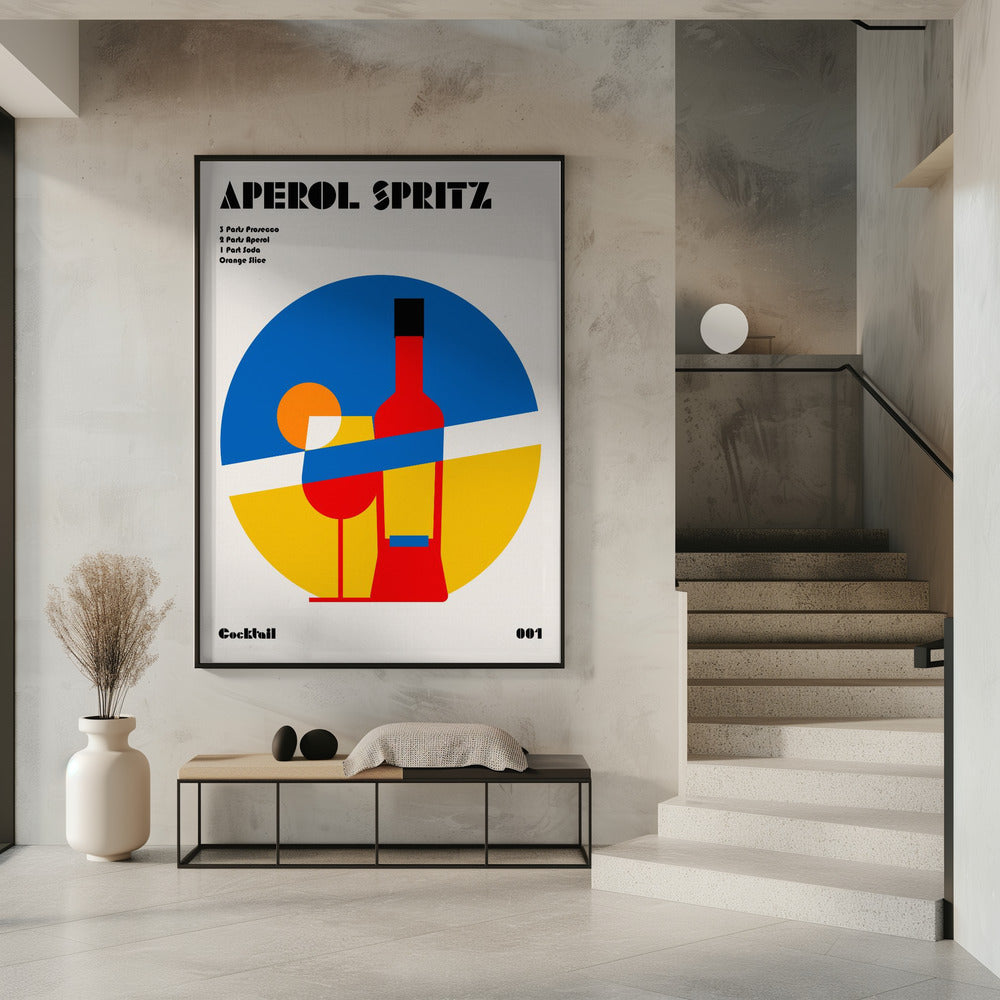 Aperol Spritz Cocktail Bauhaus Art Print | Poster