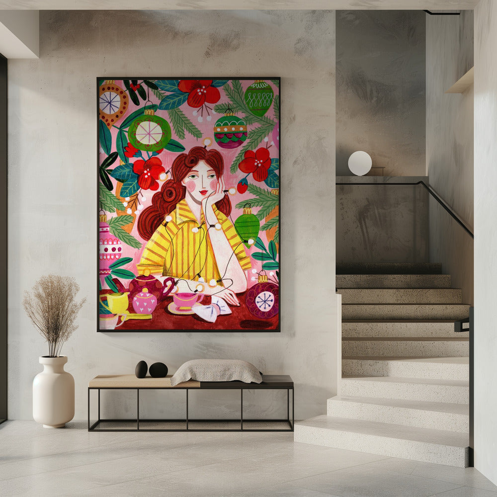 Retro Christmas Woman | Poster