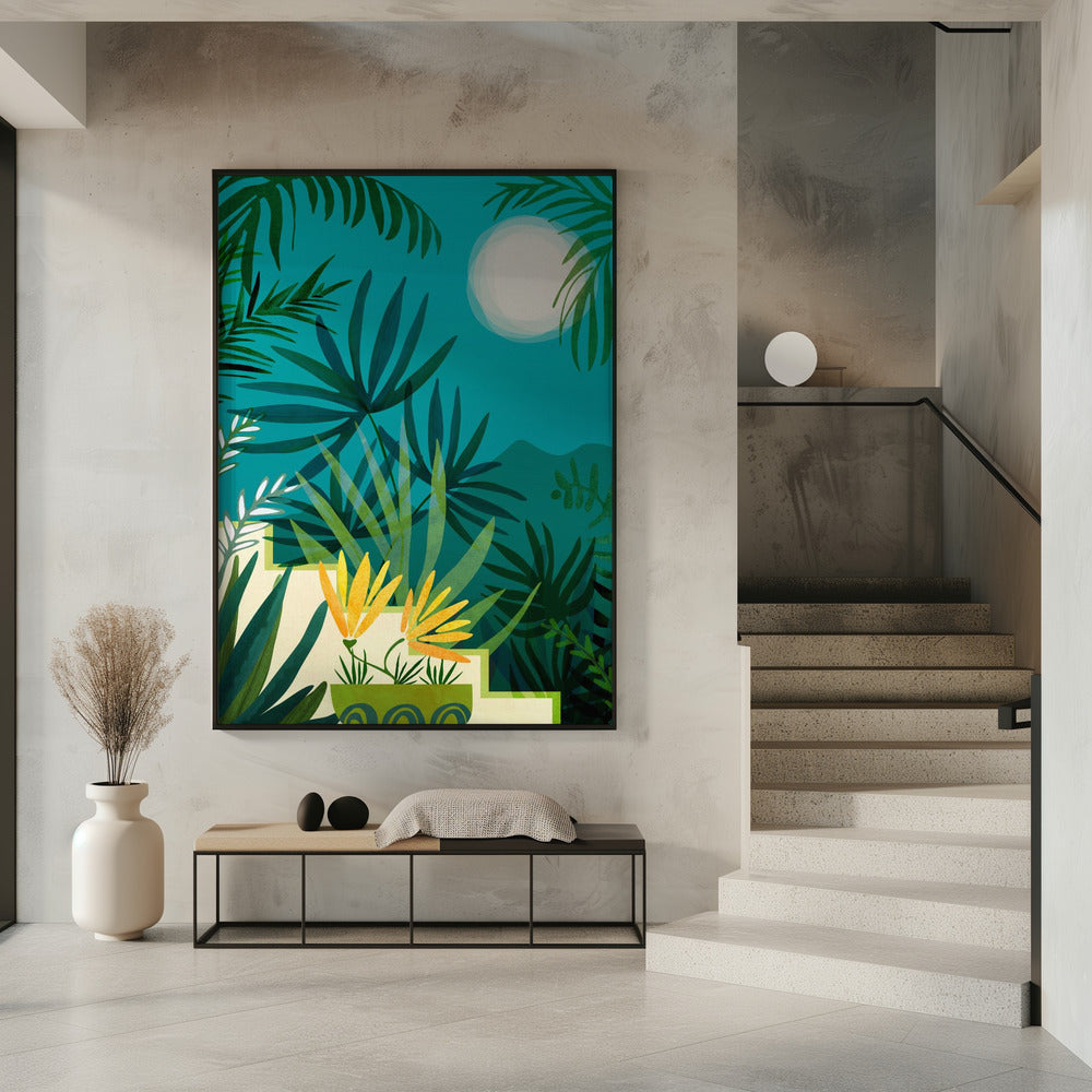 Rainforest With Moonlight | Poster