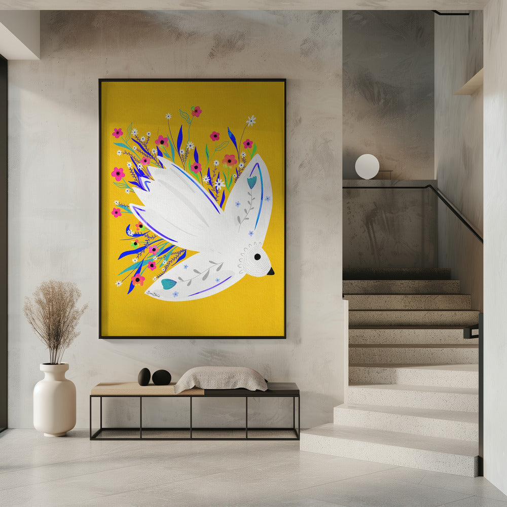 Bird in Flowers illustration | Poster