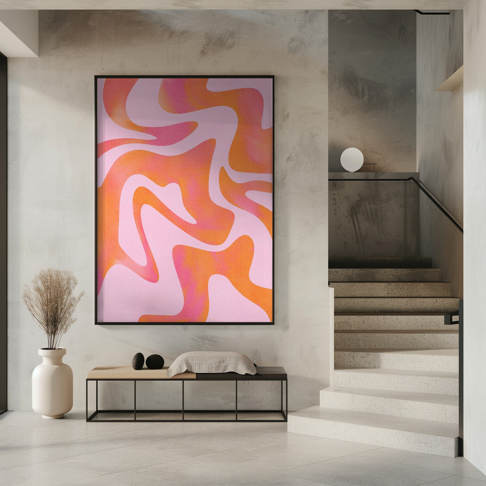 Abstract Wave in Pink | Poster