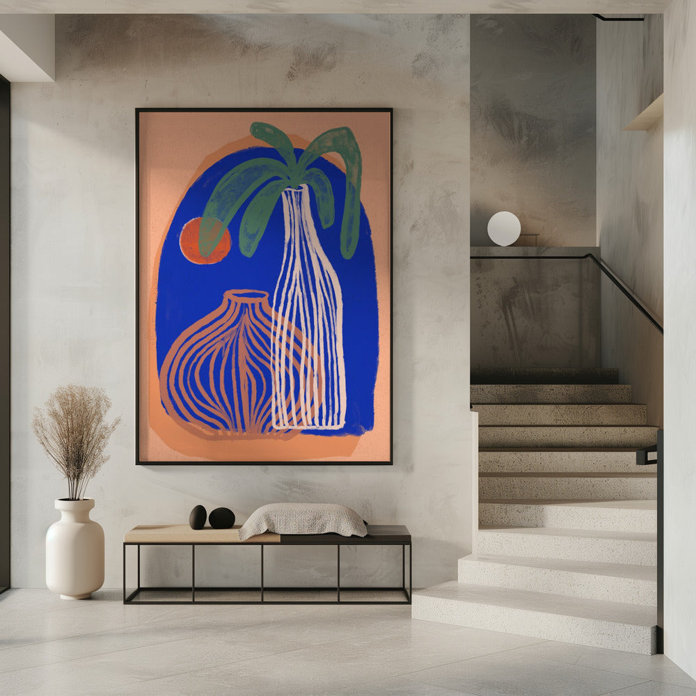 Blue Oasis Vases | Poster