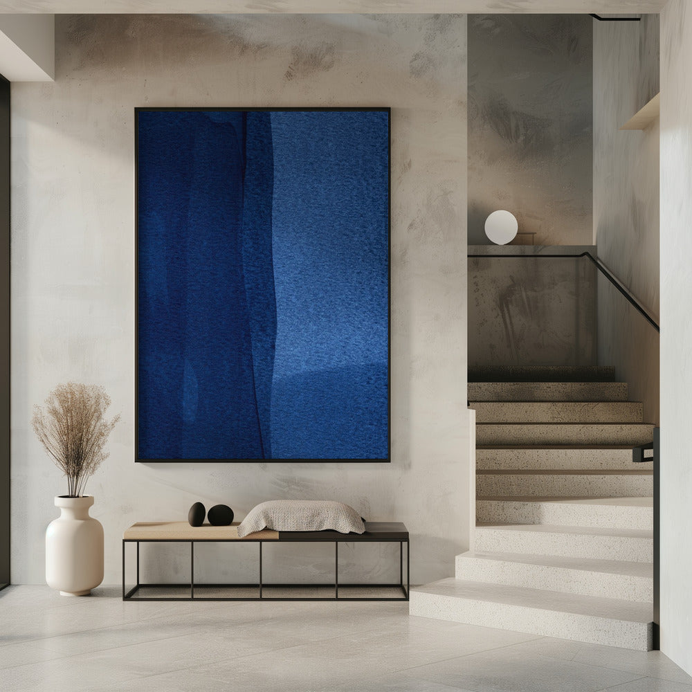 Blue Texture Flowing Vertical Lines | Poster