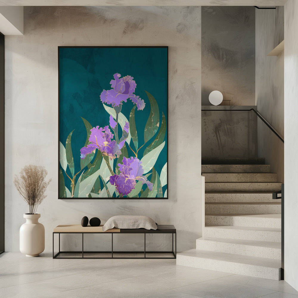 Iris Flower Turquoise | Poster