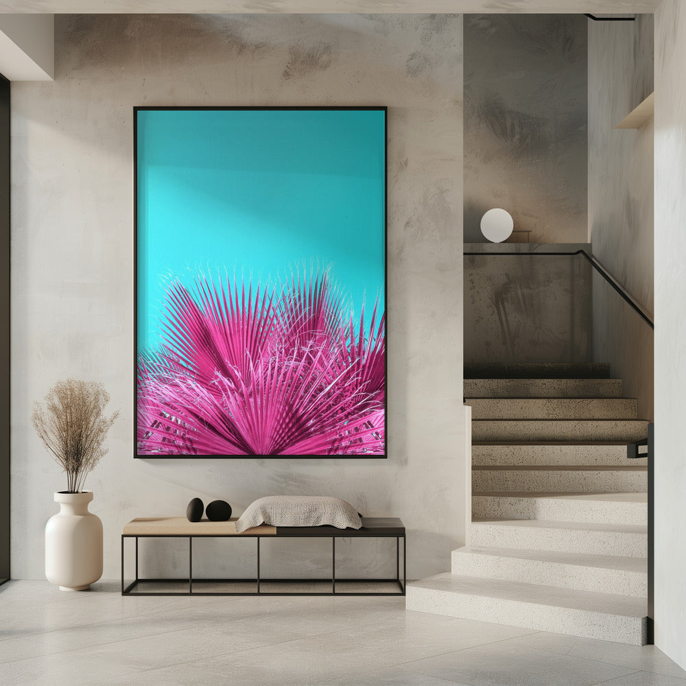 Electric Pink Palm Fronds | Poster