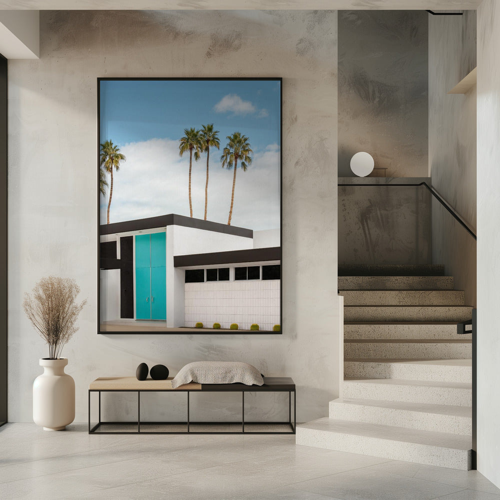 Turquoise Blue Doors on a Modern Home | Poster