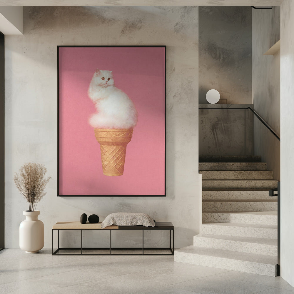 Cat Ice Cream - Pink | Poster