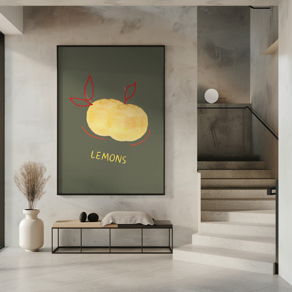 Lemons in Green | Poster