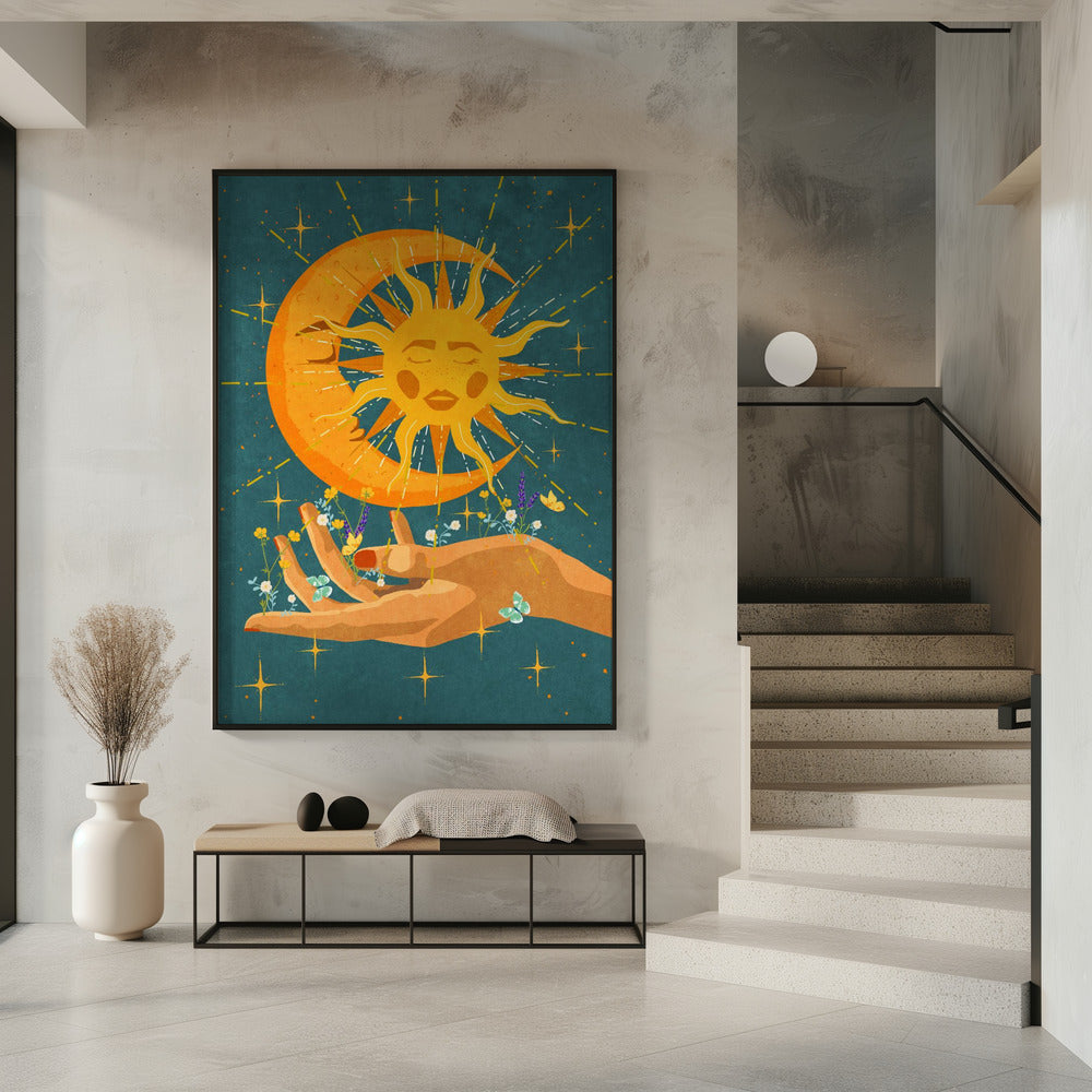 Sun and moon in my hand | Poster