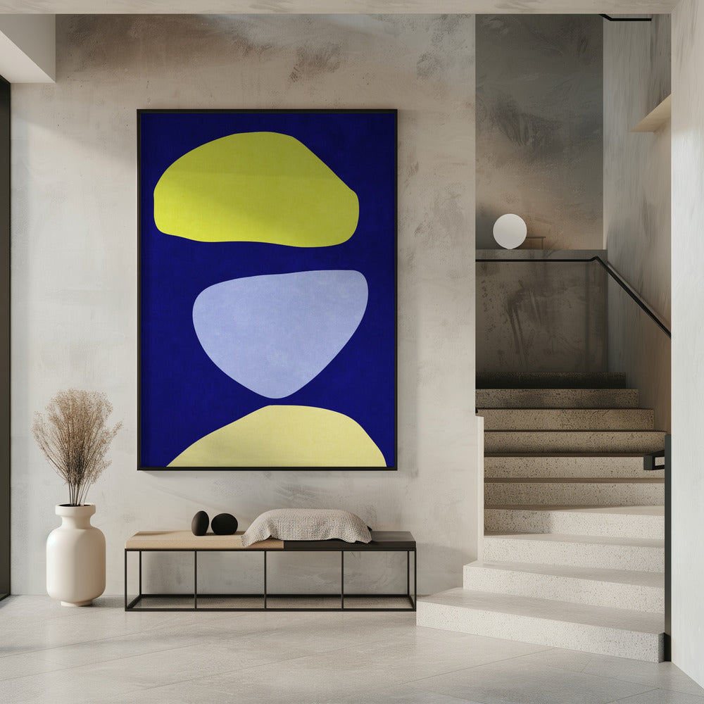 Abstract Forms Blue and yellow | Poster