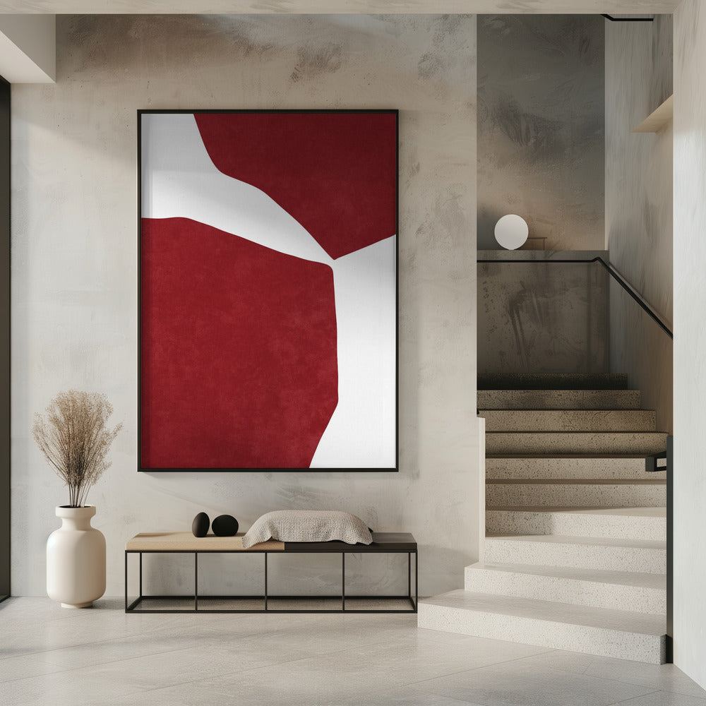 Abstract Red on white | Poster