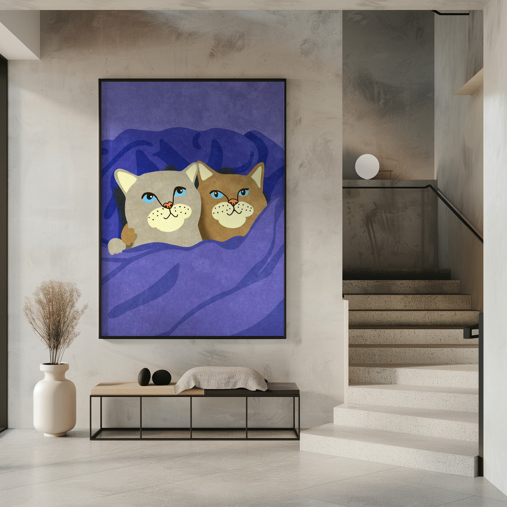 Cats in Bed | Poster
