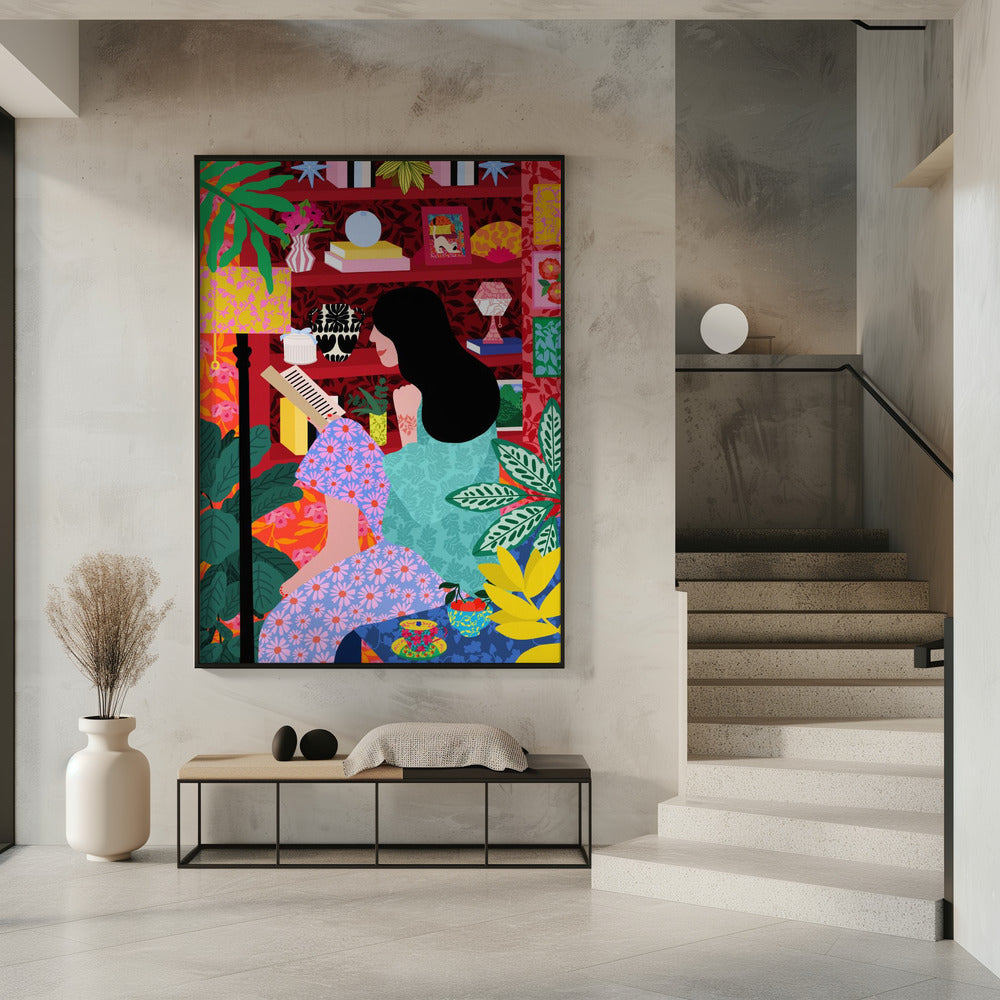 Girl Reading Her Favorite Book | Poster