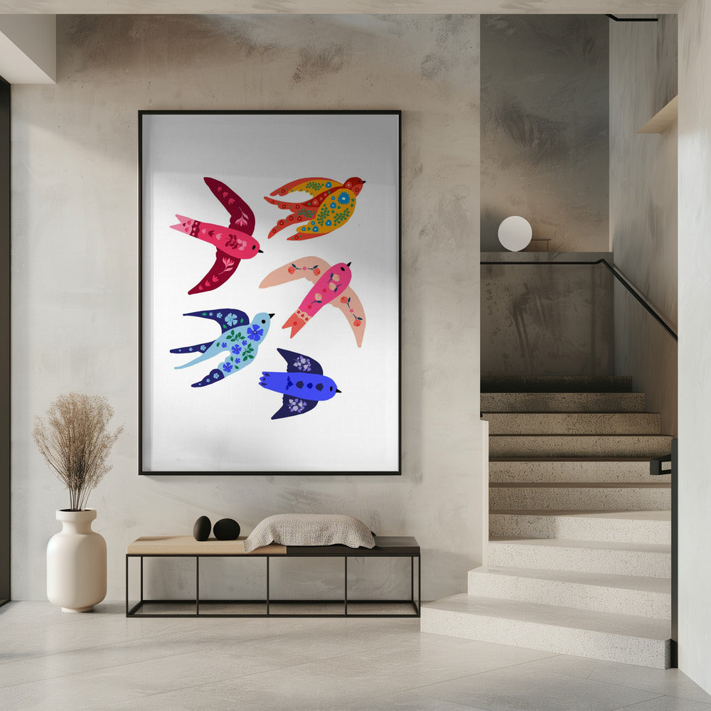 Whimsical birds | Poster