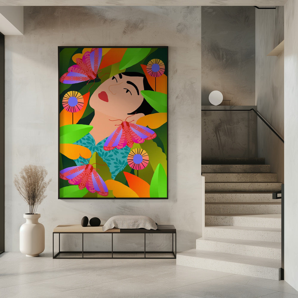 Girl With Her Plants | Poster