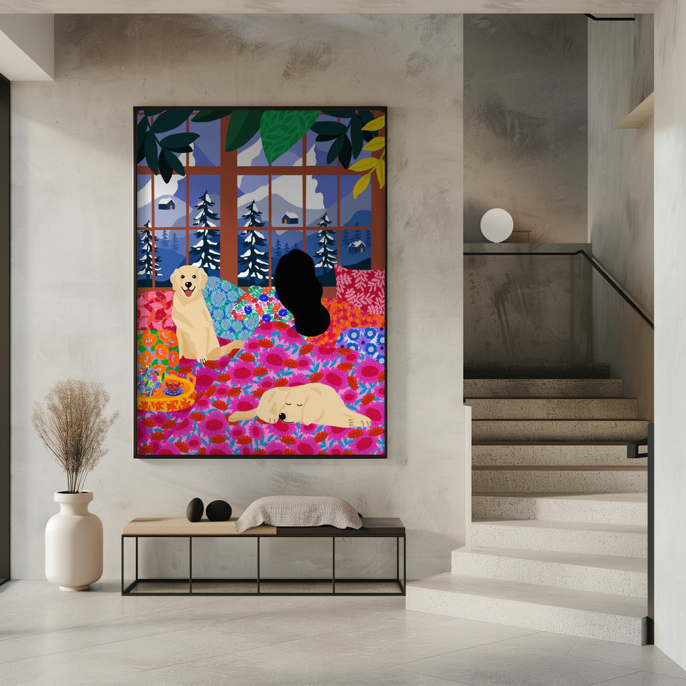 In Bed Looking At the View | Poster