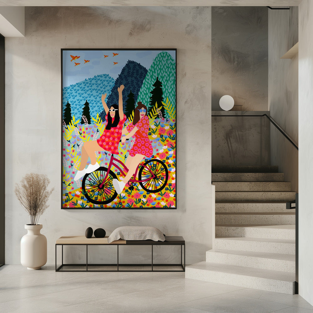 Friends on a bike | Poster