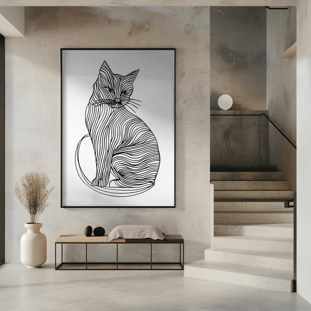 Lines art Cat | Poster
