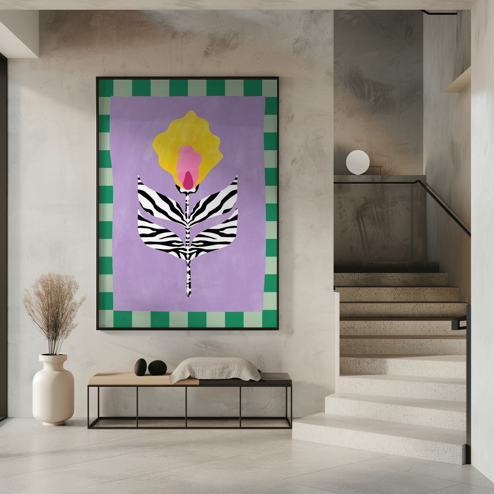 Flower with Zebra Patterned Leaves | Poster