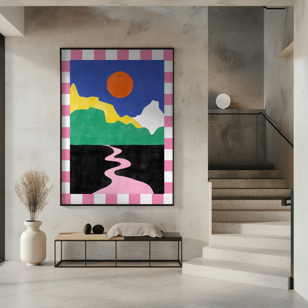 Minimalist Landscape with Vibrant Colors | Poster