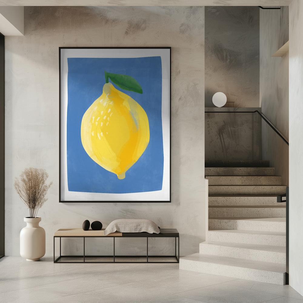 Simplistic Painting of a Lemon | Poster