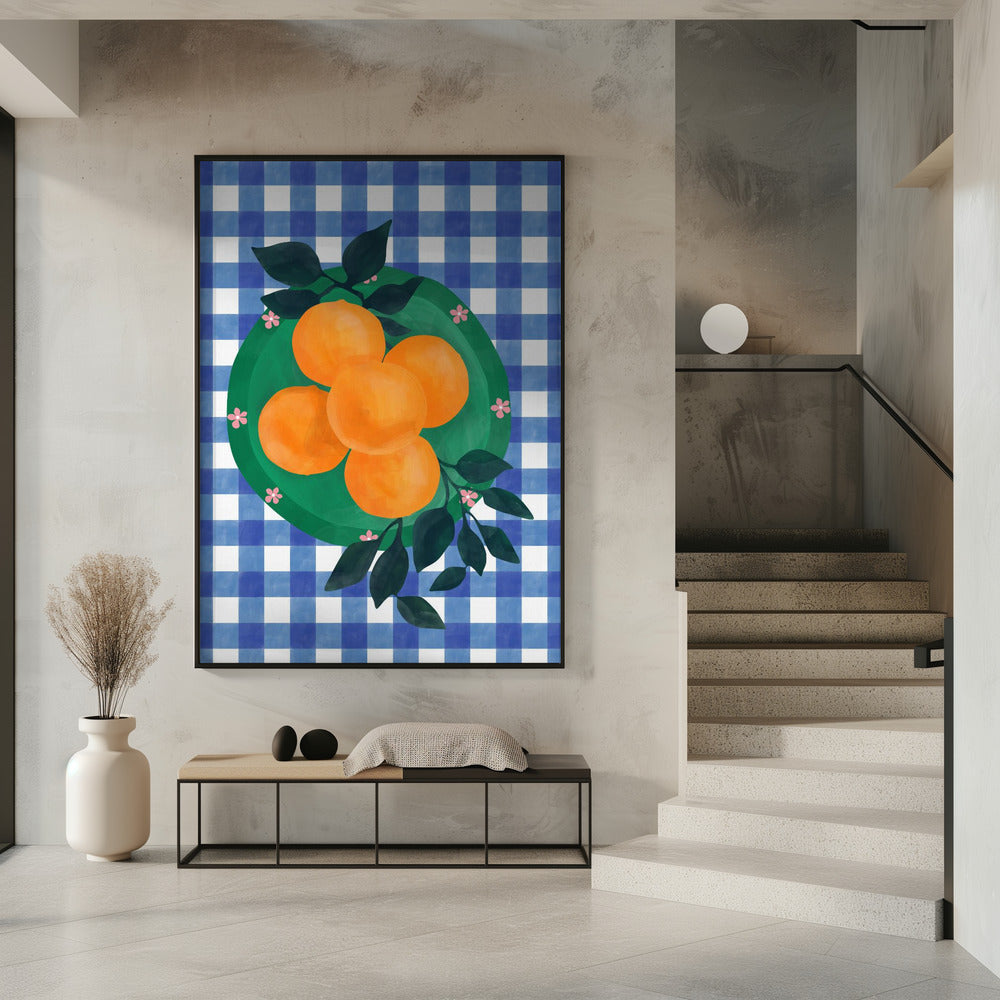 Checkered Citrus Charm | Poster