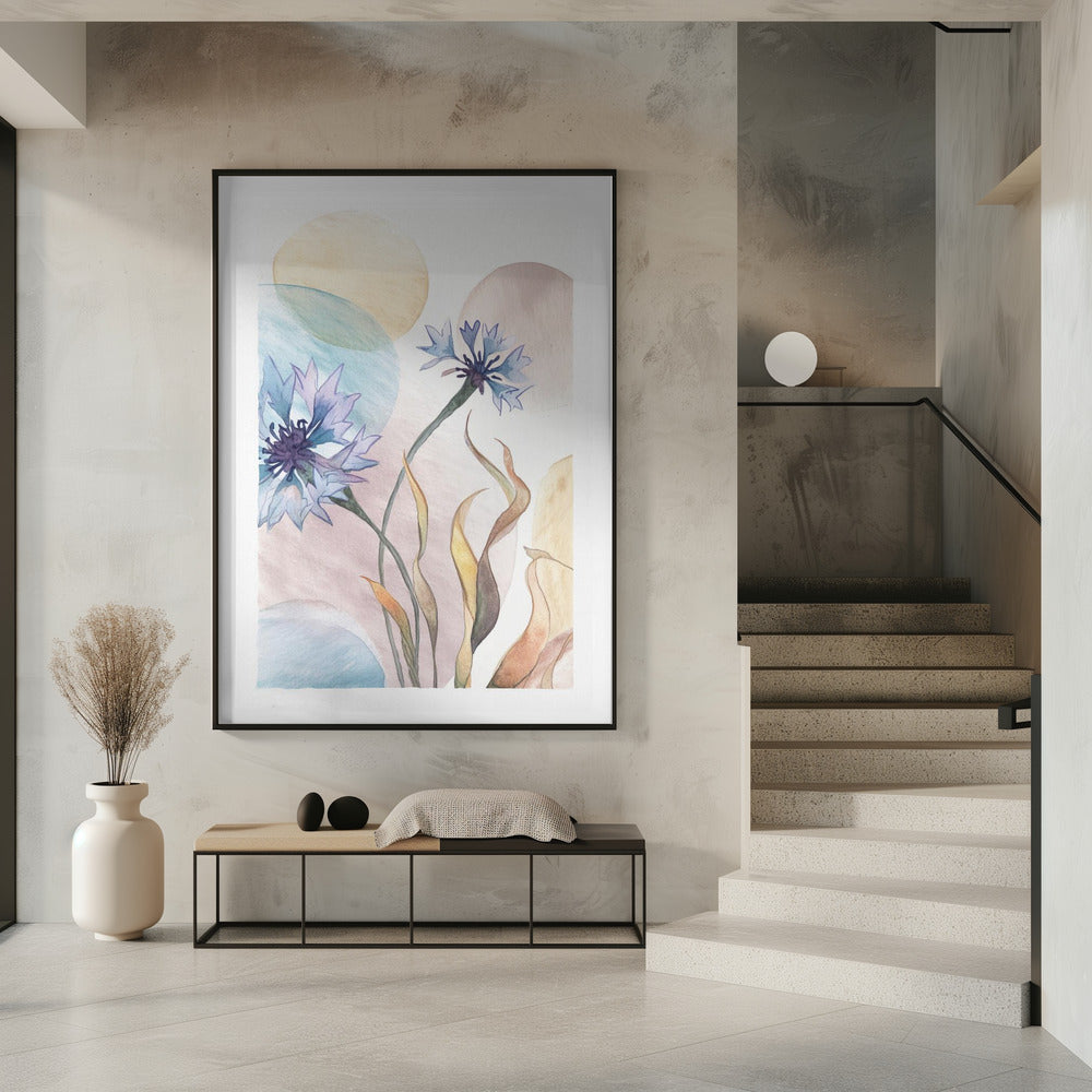 Watercolor Cornflowers | Poster