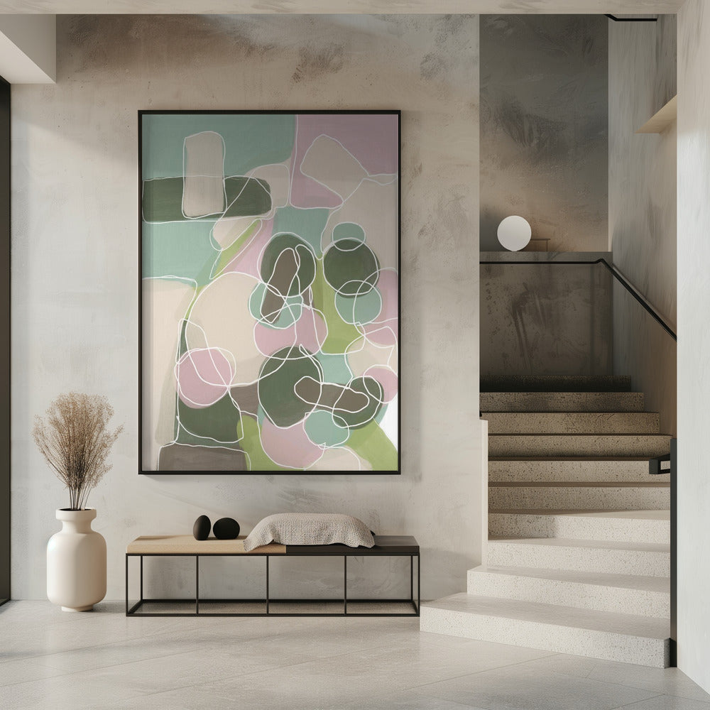 Abstract Green and Pink | Poster