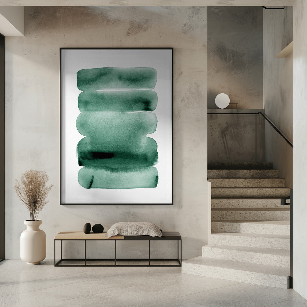 Abstract Green Stripes | Poster