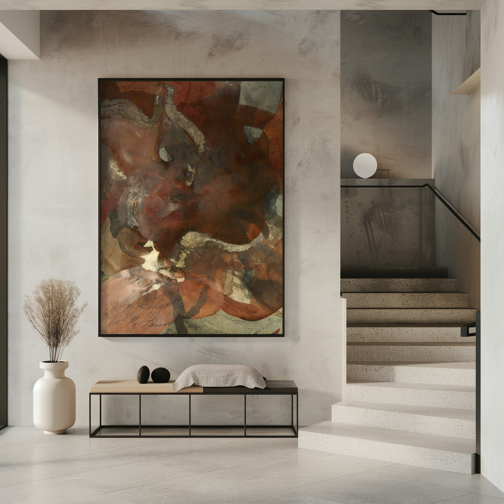 Organic Shapes in Earthy Tones of Brown and Green | Poster