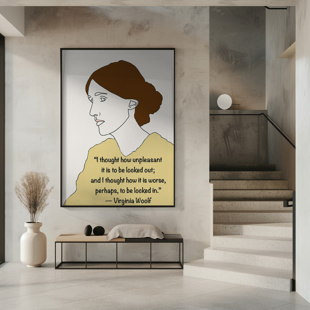 Virginia Woolf Art Yellow | Poster