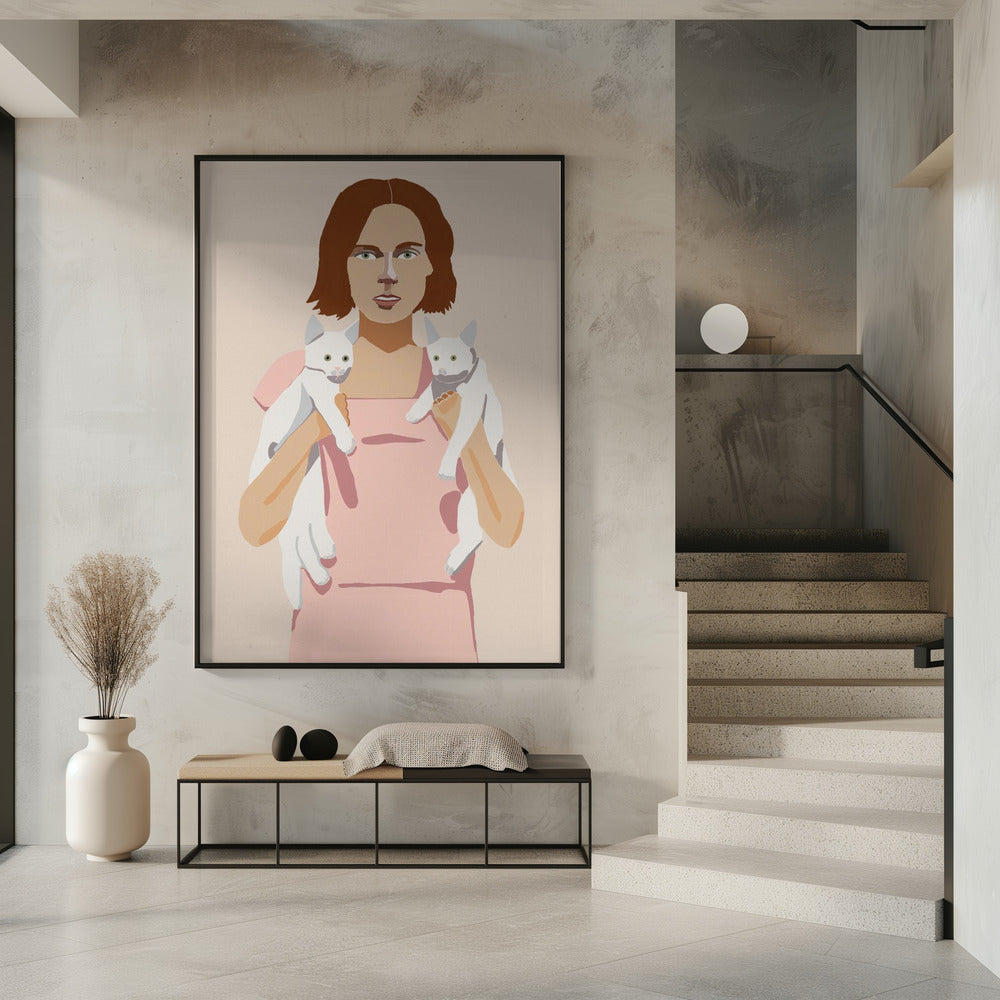 Lady with Kittens | Poster