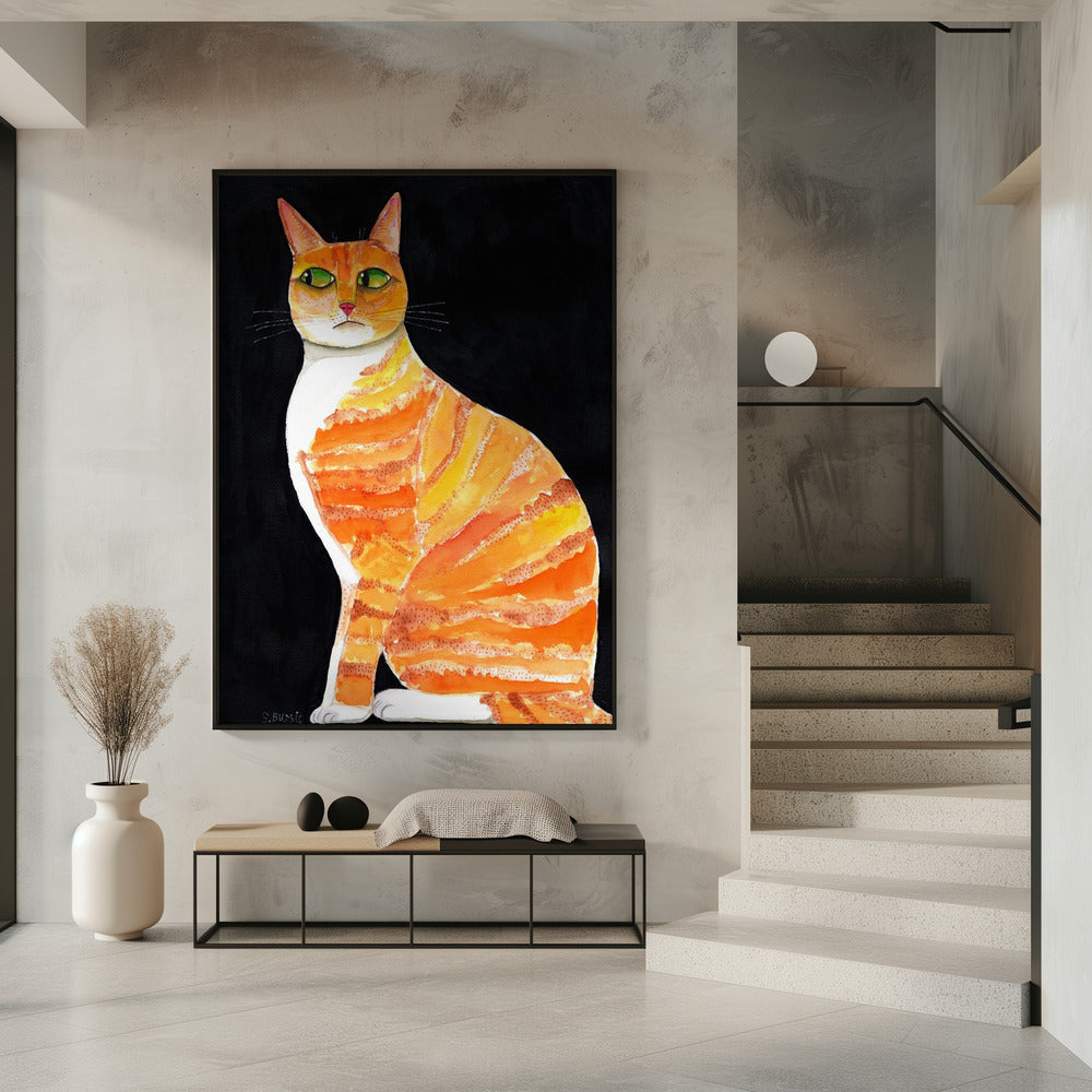 Orange Cat Side Eyes | Poster