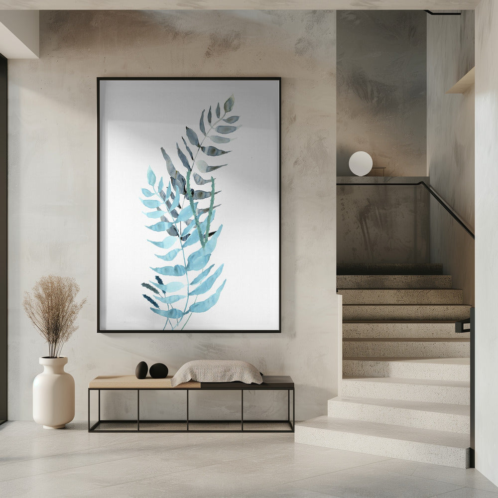 Blue Watercolour Flowers 1 | Poster