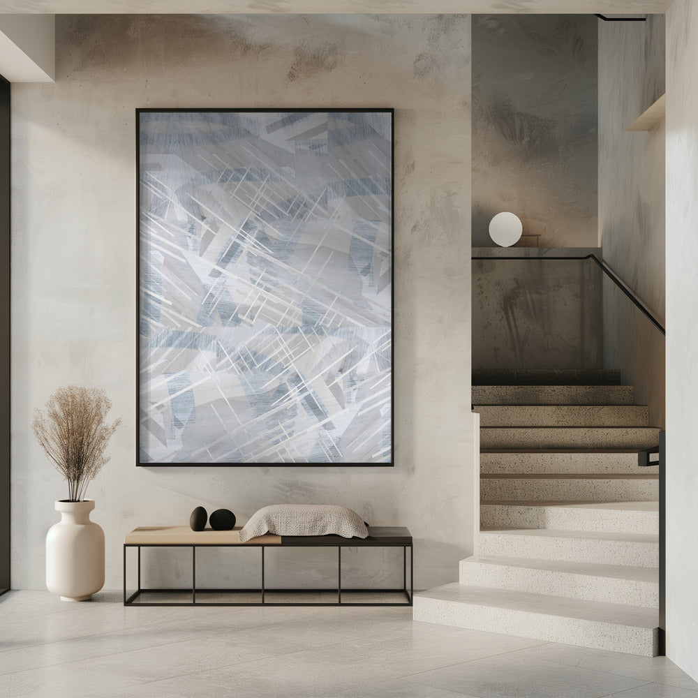 Calm Grey White Abstract 2 | Poster