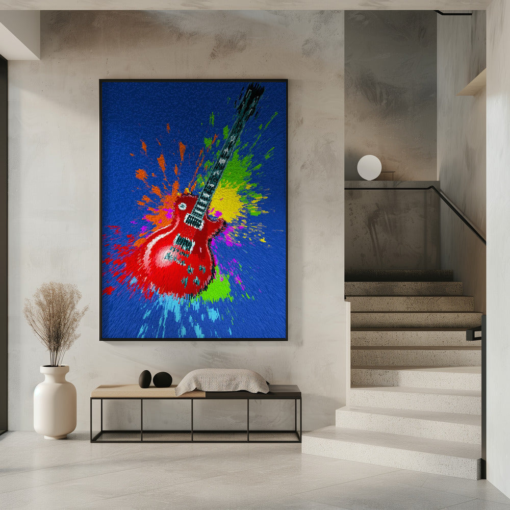 Electric guitar pop art explosion | Poster