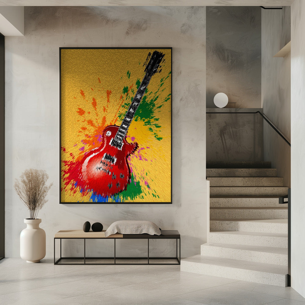 Electric Guitar Pop Art Exploding | Poster