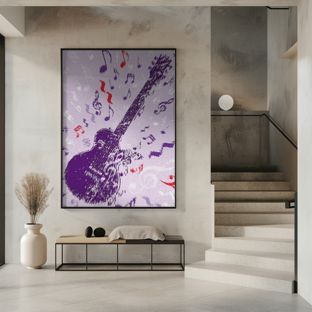 Electric Guitar Pop Art Exploding | Poster