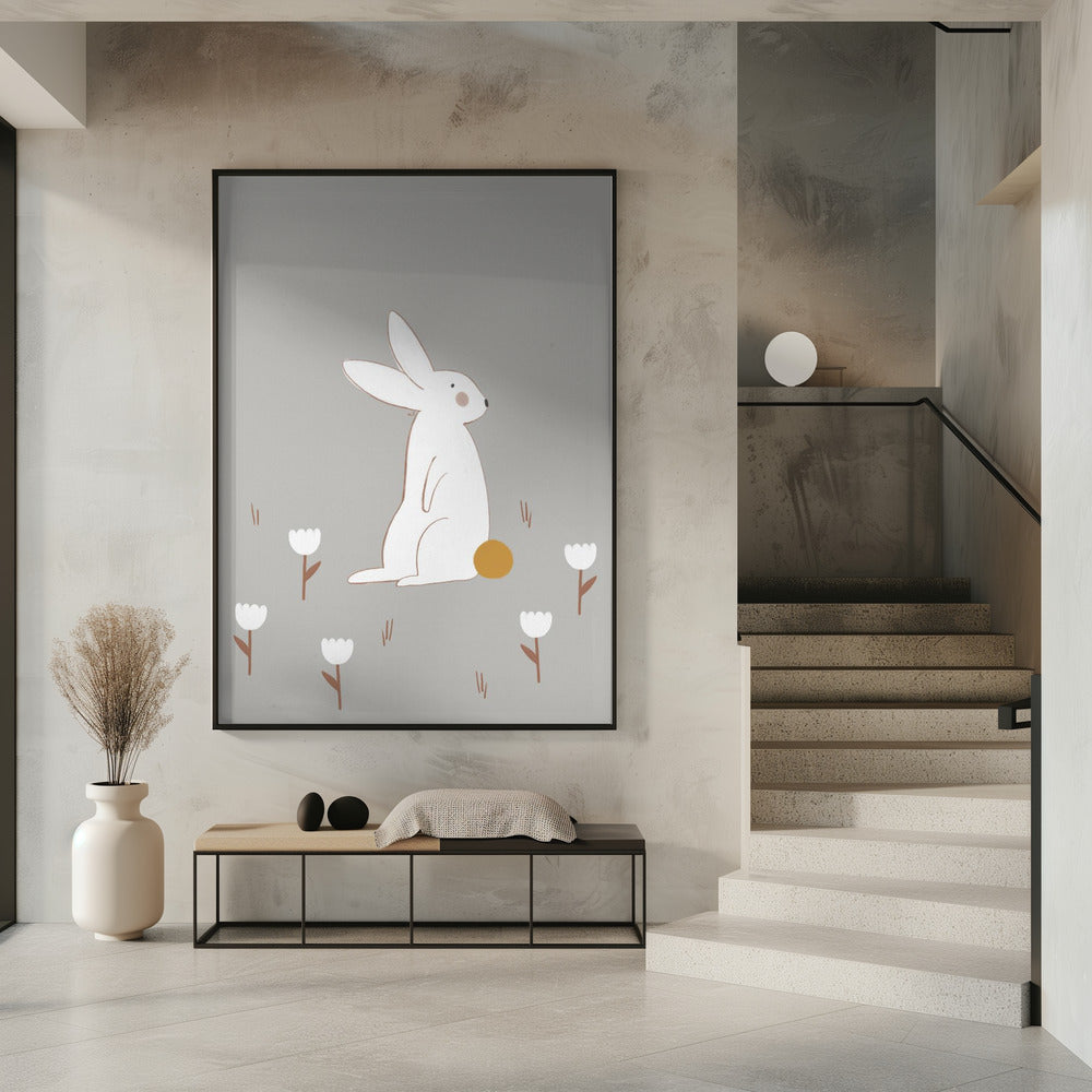 White Little Bunny | Poster
