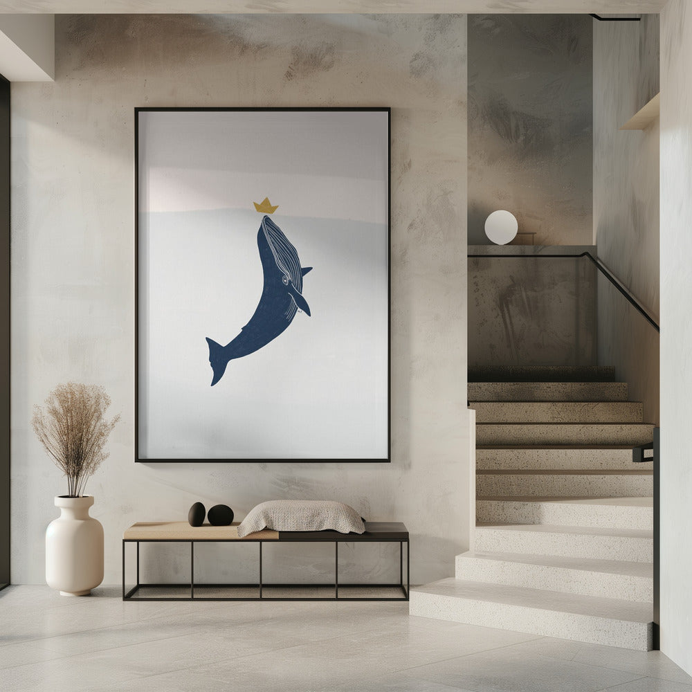 Blue Whale Sailing Boat | Poster