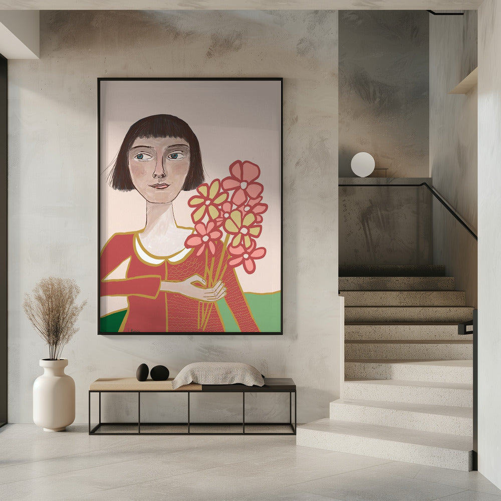 Woman with flowers | Poster